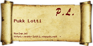 Pukk Lotti névjegykártya